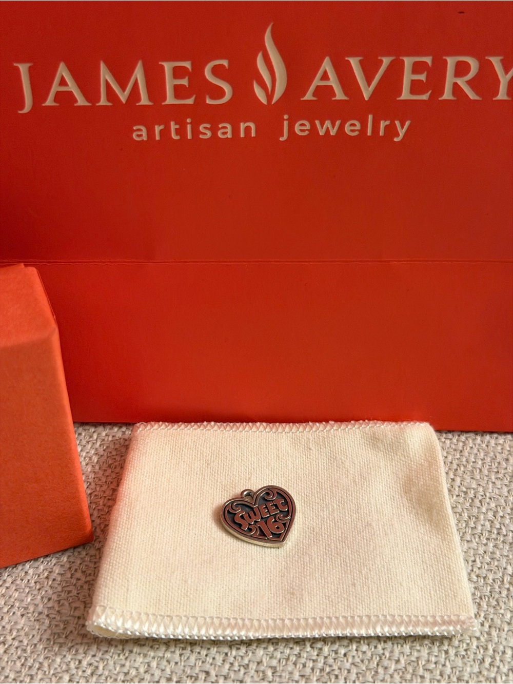 James Avery Heart Sweet 16 Silver Charm